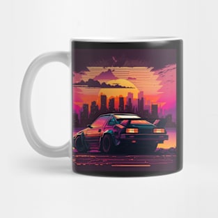 Cyberpunk sunset road trip Mug